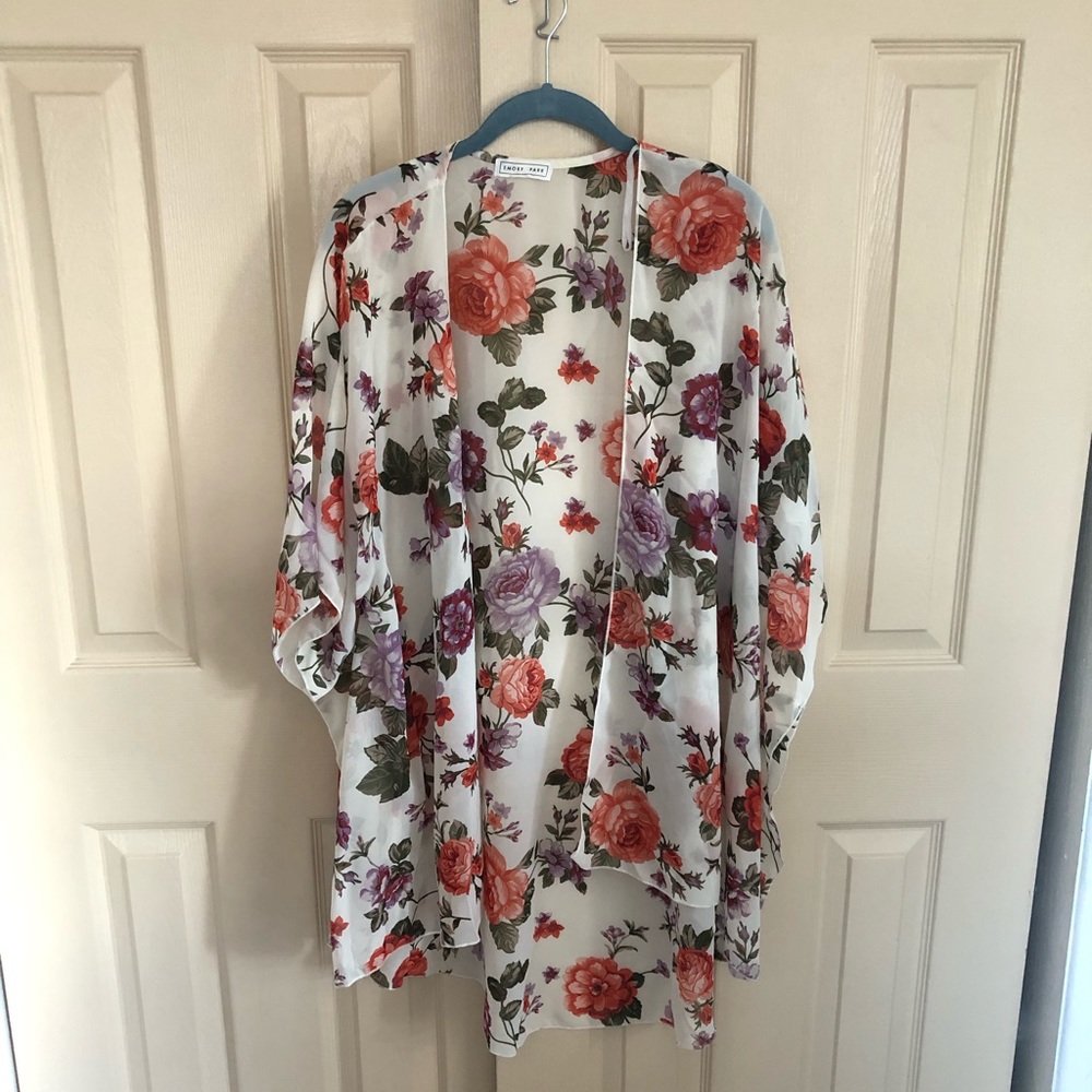 Emory Park Caley Open Kimono Off-White 1X